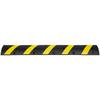 2PCs 6 Ft/72'' Rubber Speed Hump, 2 Channel, 22000 Lbs Capacity Heavy Duty Traffic Speed Bump, with High Reflective Yellow Strip 8 Expansion Screws