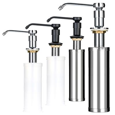 Stainless Steel Sink Soap Dispenser Kitchen Detergent Liquid Soap Dispenser Refillable Hand Press Sink Built-in Bottle