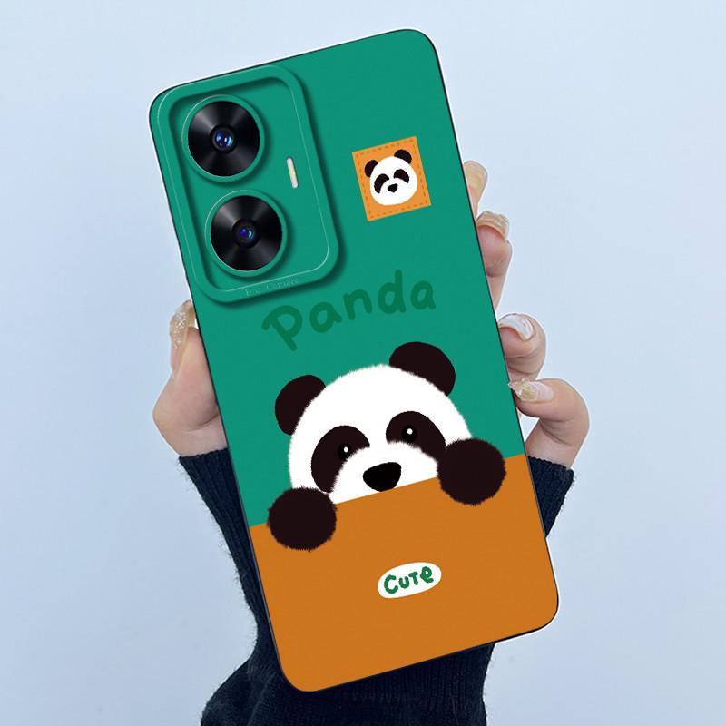 Hülle für Realme C55 NFC Realme C55 4G Narzo N55 2023 Handyhülle Süßer Panda Süße Mädchen Katzen Weiches Silikon Stoßfeste Abdeckung