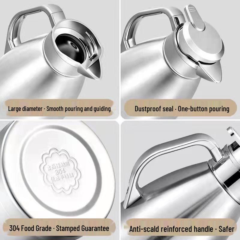 Large Capacity Insulated Stainless Steel Thermos Flask for Home Use