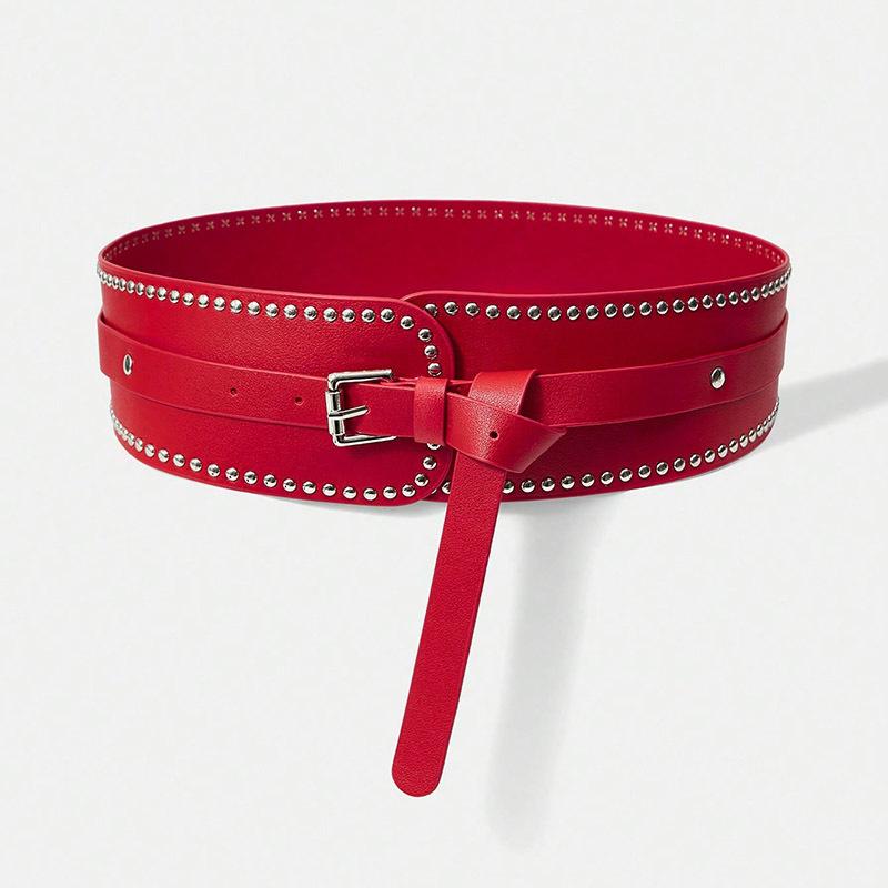 All-match Fashion Casual Women's Waist Seal Rivet Temperament Dress Clothing Accessories Belt Women's Wide Waist Seal