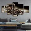 5Pcs Coffee Cafe Drink Bean Decor Canvas Wall Art Poster HD Print Home Decor No Framed 5 Panel Modern Abstract
