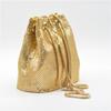 Womens Sequin Aluminum Foil Bucket Bag Shoulder Crossbody Evening Clutch Handbag