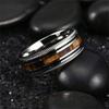 Fashion copper Color Men Stainless Steel Koa Wood Rings Sawtooth Edge Engagement Rings For Men Women Wedding Party Jewelry Gifts