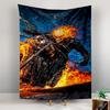 Tapestry Ghost Rider Flaming Skull Motorcycle Chain Fire Comic Superhero Wall Hanging for Biker Man Cave Decor