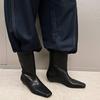 British-Style Ankle Boots - Autumn 2024 Cowhide Square Toe, Low Heel, Slim European-American Workwear