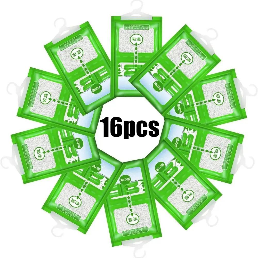 16PCS Moisture Absorber Hanging Bag Dehumidifier Bags Moldproof Wardrobe Antihumidity Bag Closet Cupboard Closet Dehumidifier
