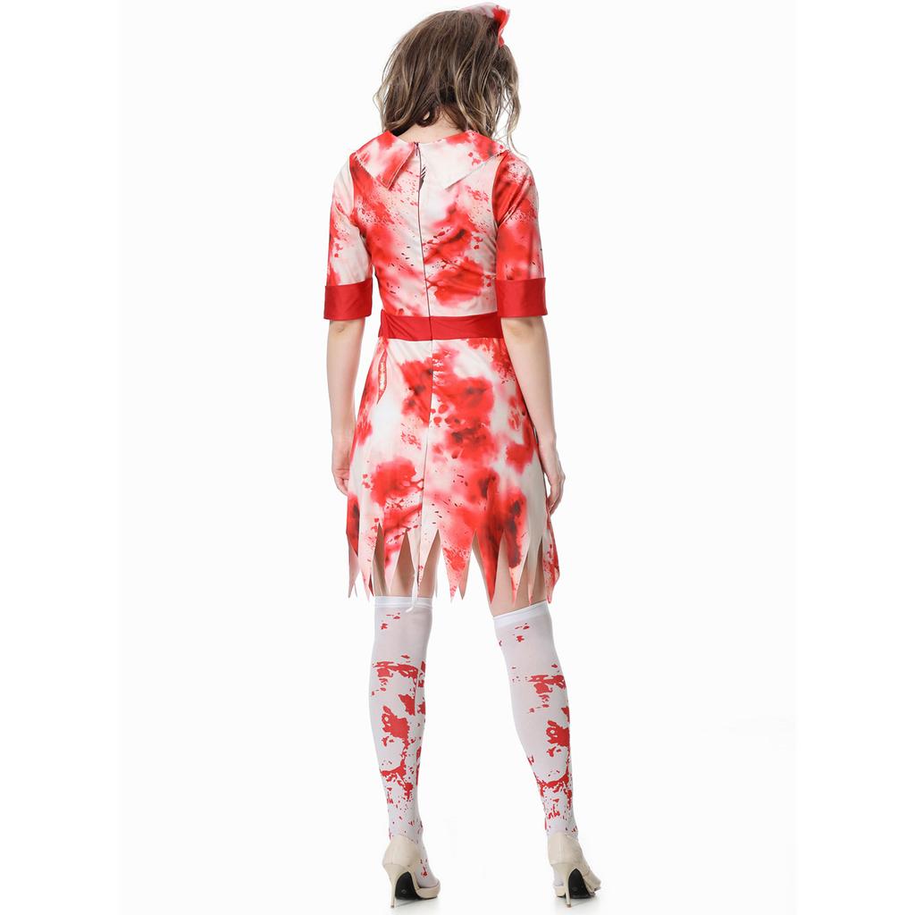 M-XL Halloween Costume, Zombie Nurse Uniform, Blood Nurse Uniform, Horrifying Bloody Female Nurse Uniform
