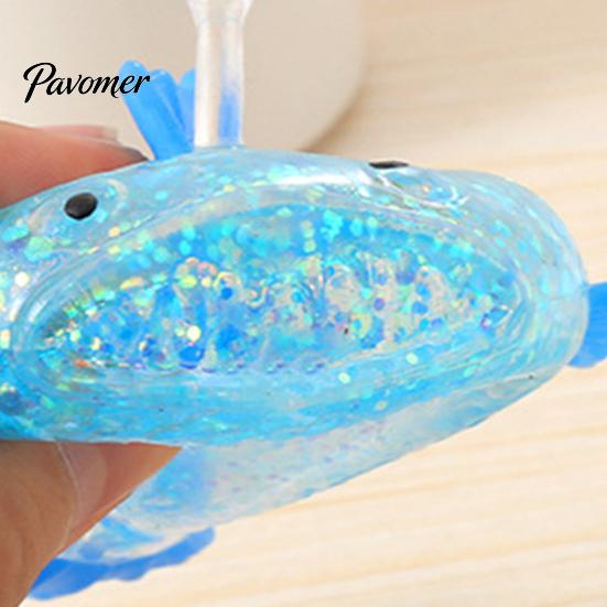 Glitter Stress Ball Lantern Fish Sugar Clear Sea Squeeze Fidget Toy Soft Stretch Anxiety Relief Sensory Hand Relaxation Tool Elastic