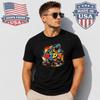 Roaring Dinosaur Monster Trucks Graphic T-Shirt Dino Truck Design