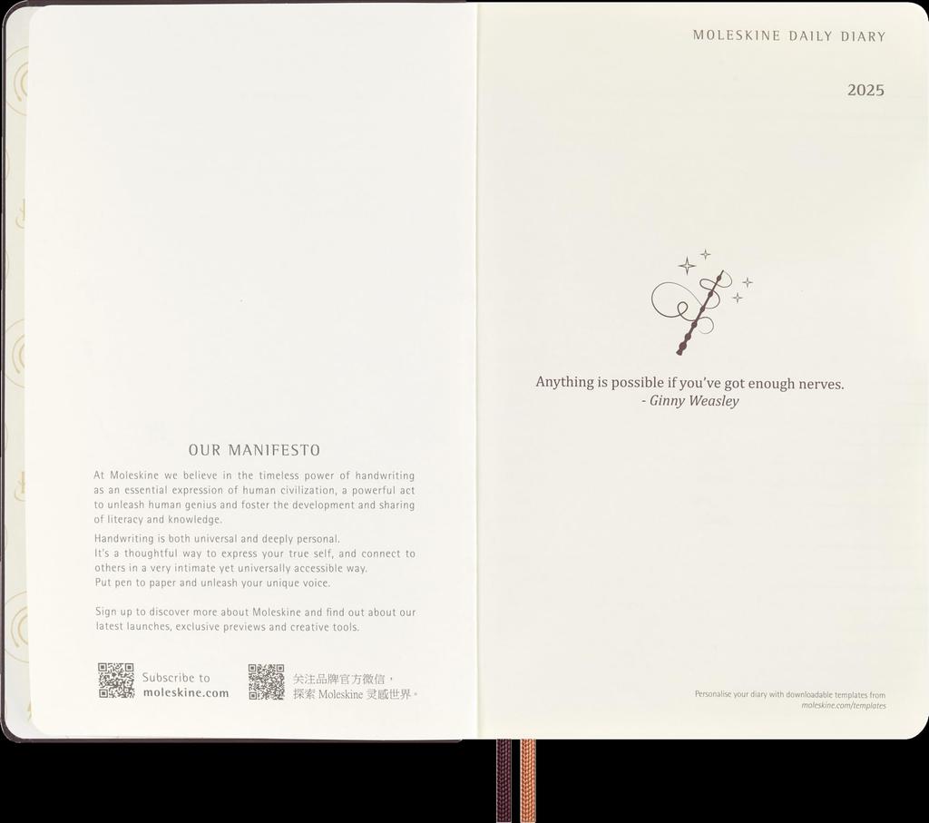 Moleskine Harry Potter 2025 Planner, January Start, 1 Page Per Day, 12-Month Daily Diary, Large Size (13cm W x 21cm H), Hardcover, Axio DHP12DC3Y25