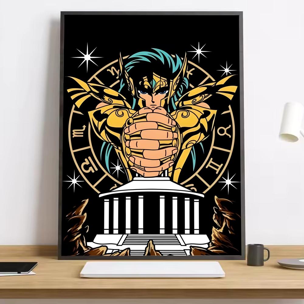 Saint Seiya Whitepaper Painting Calligraphy HD Canvas Poster Living Room Bedroom Bar Aesthetic Decoration