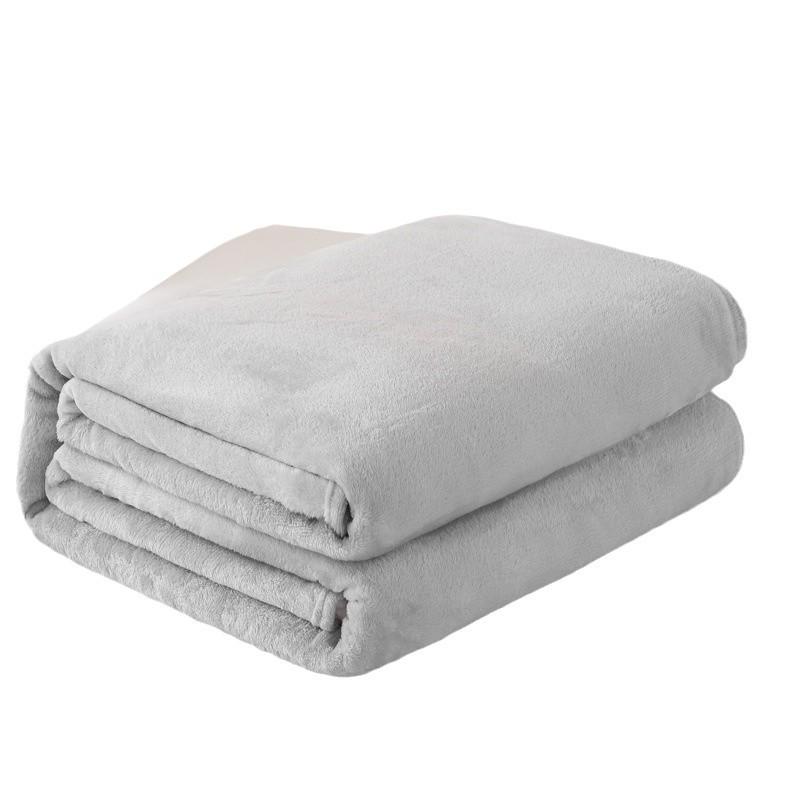 Solid Color Flannel Blanket - Summer Sofa Nap Cover, Coral Fleece Bed Sheet, Gift Blanket