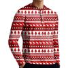 Men's Casual Button-Down Sweatshirt Fashion Printed Long Sleeve Shirt Pullover