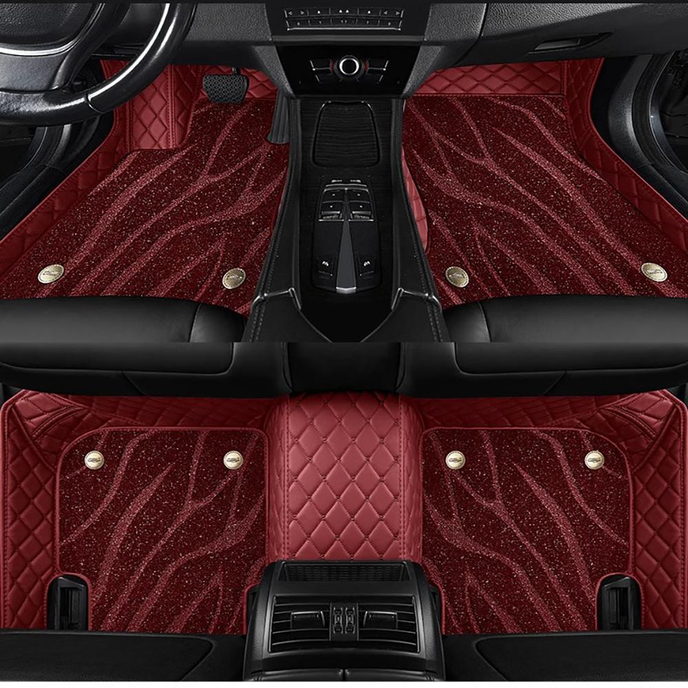Custom Car Floor Mats For BAIC BJ20 BJ40 S6 Senova X25 X35 X55 X65 D80 D70 D50 Auto Carpets Double Layer Floor Liners Blanket