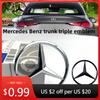 Autoaufkleber 90mm ABS Chrom Schwarz Logo Mercedes Emblem Hinterer Stern Aufkleber Für Mercedes Benz W203 W206 W212 X253 W167 W166 W247 C E
