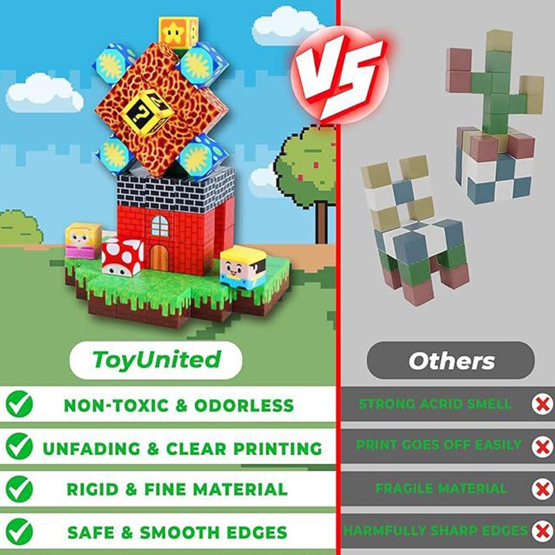 Non-Toxic Magnetic Building Blocks Mine World Magnet Cube Set For Children Kid Age 3+ Diy Model Children Stem Stem Sensory Toy Gift