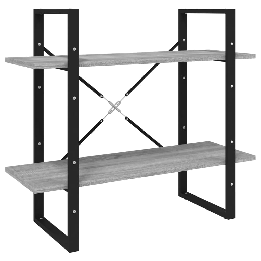 5 Shelf Bookshelf Gray Sonoma Oak 31.5 x 11.8 x 68.9 in Particleboard