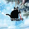 Cartoon Black Cat Pendant 2D Christmas Tree Ornament Funny Christmas Decoration  Door