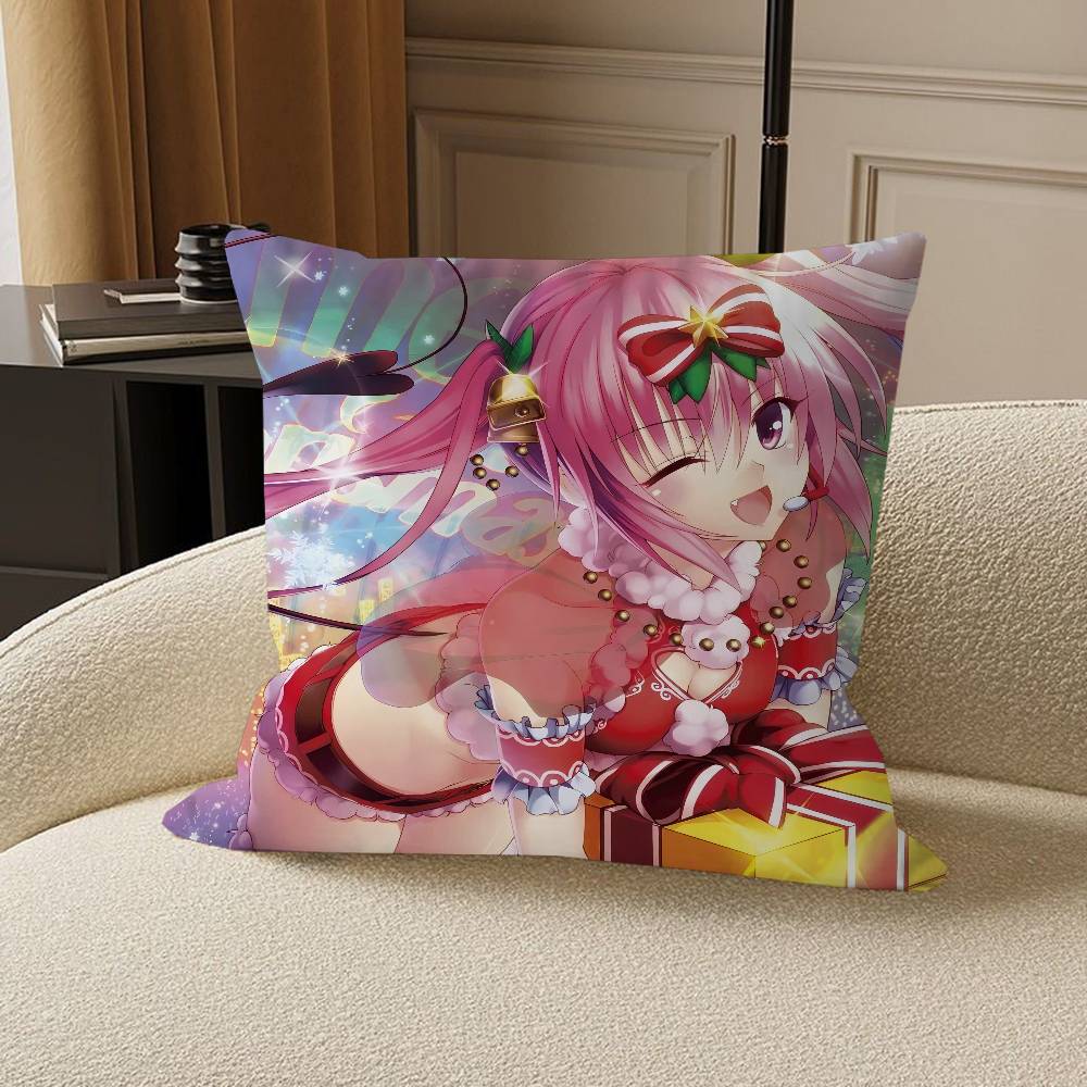 Anime T-To Love-Ru Personalized Pillow Cover Kids Bedroom Wild Party Decor Pillowcase Kid Birthday Shower Gift