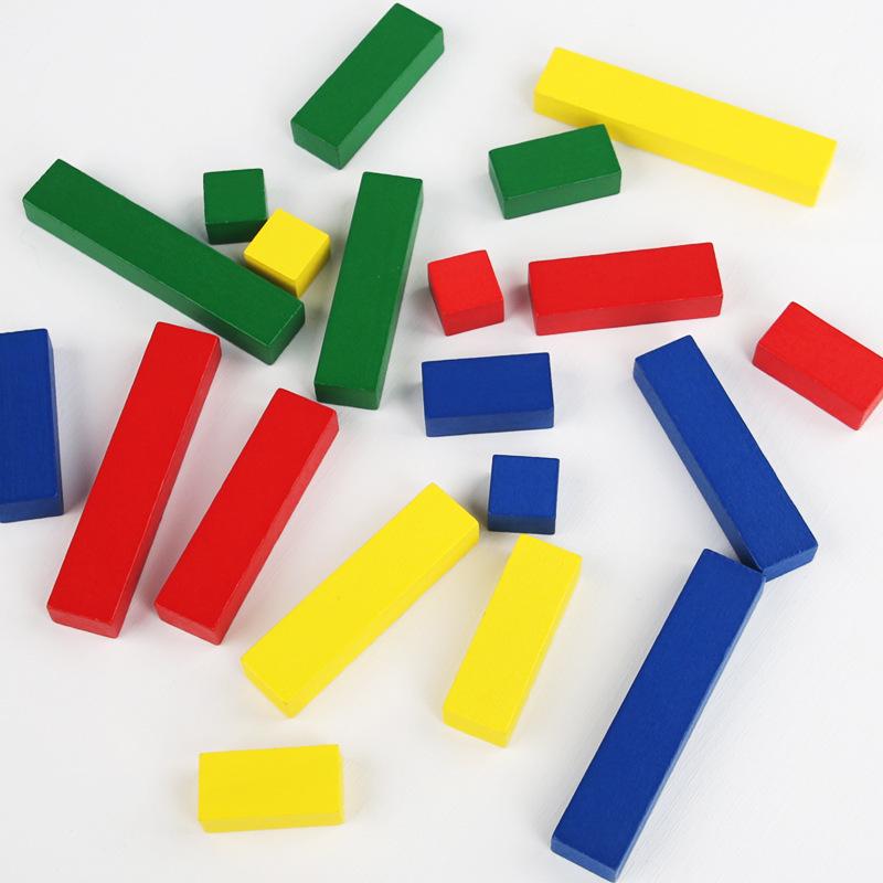Colorful Striped Geometric Building Blocks: Educational Toy for Early Childhood Logical Development