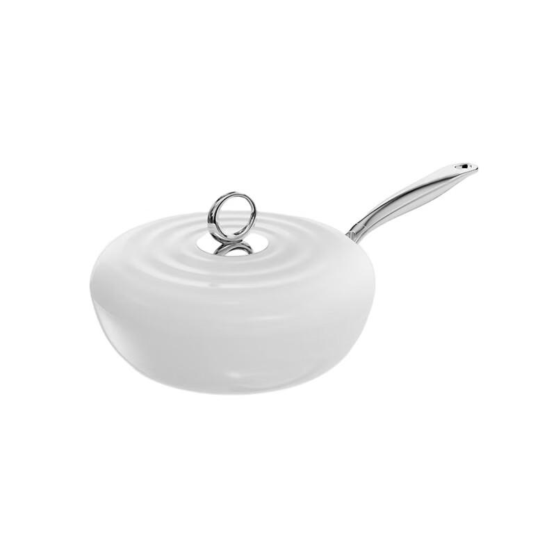 DUMIK White Moonlight Series Non-stick Enamel Wok