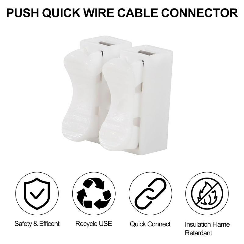 50pcs 2 Pole Quick Splice Lock Wire Connectors Chandelier Terminals Electrical Cable Terminals For Safe Splicing Into Wire