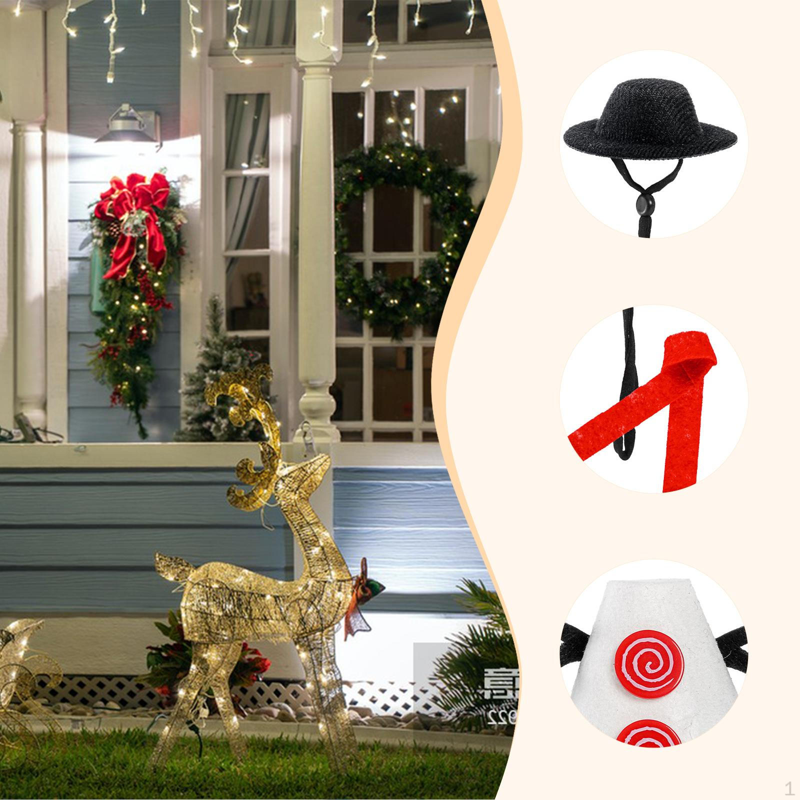 

Christmas Porch Goose Figurine Outfit Statue Clothes Creative Yard Decoration for Red Button