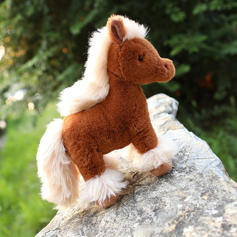 High Quality Plush Animal Horse Doll With Long Fur Ideal For Presents Childrens