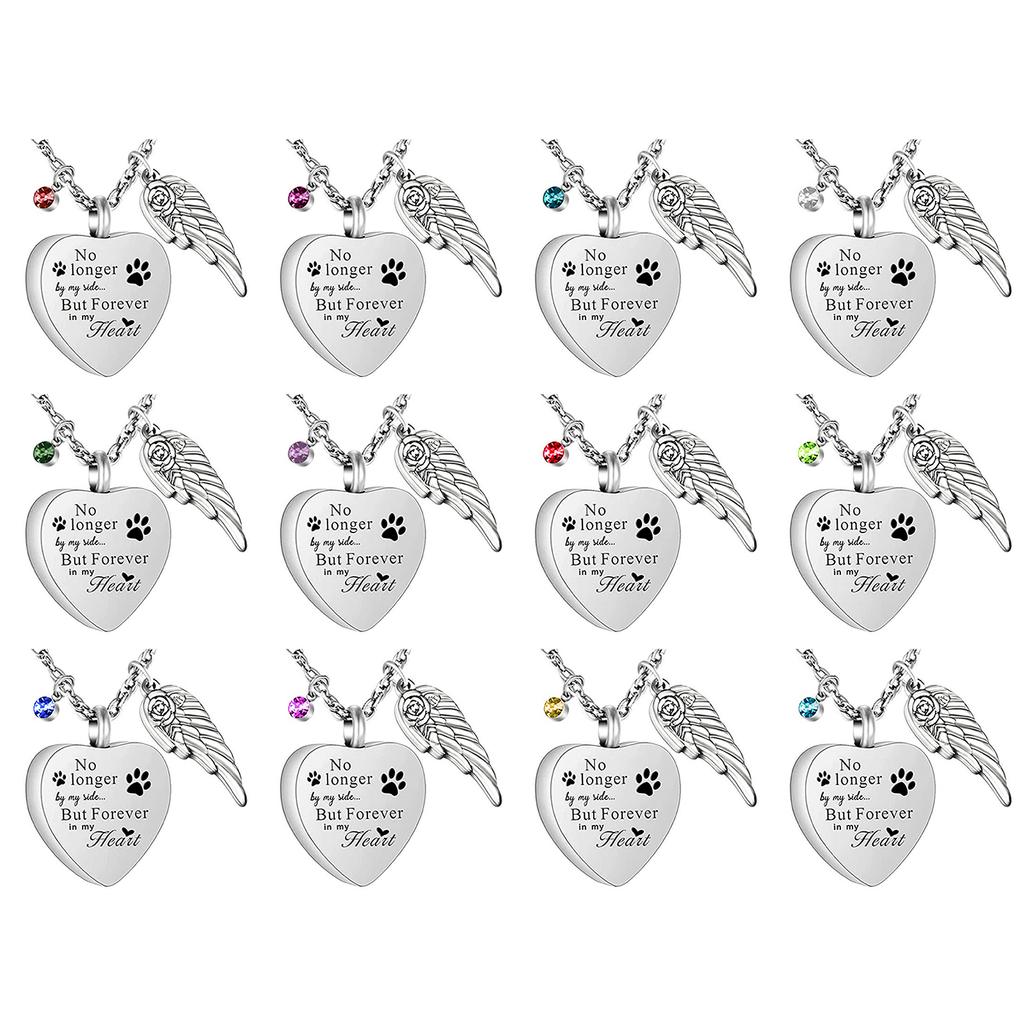 Sturdy Stainless Steel Heart Wing Locket Necklace for Ashes or Perfume Sentimental Keepsake for Memories Daily Use