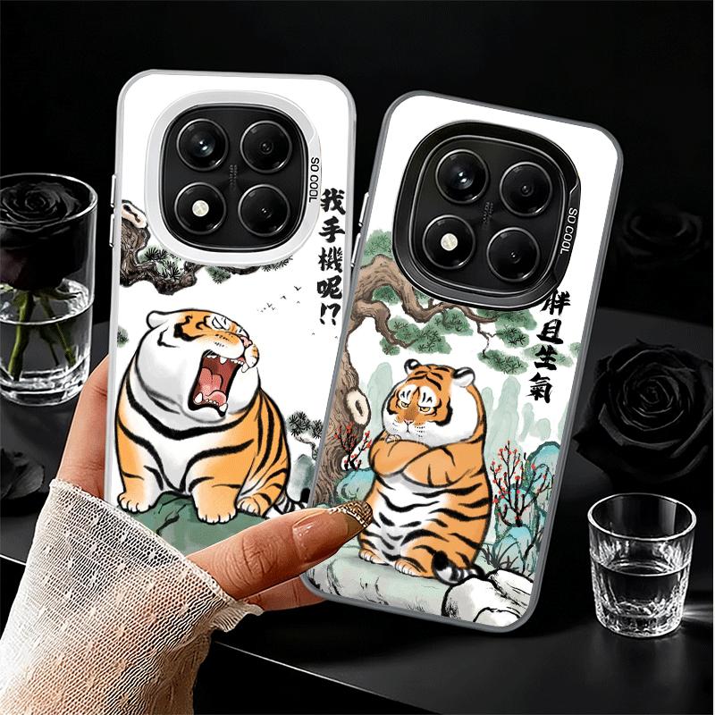 Cartoon Fat Tiger Funny Shockproof Phone Case for Xiaomi Redmi Note 15 14 13 12 Pro Plus 11 11S 11T 5G Cover Anti Fall Fundas
