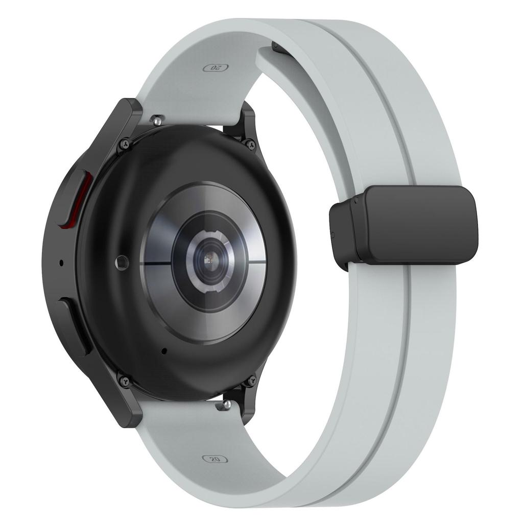 Compatible 20mm Magnetic Folding Buckle Silicone Watch Strap for Samsung Active2 (Fits 22mm Folding Buckle).