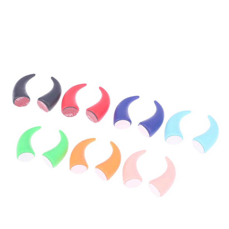 2 szt. Silikonowe Rogi Diabła Uszy Kota Dekoracja na Kask Motocyklowy Dirt Bike Uniwersalna Dekoracja Motocykla Roweru Naklejki na Kask