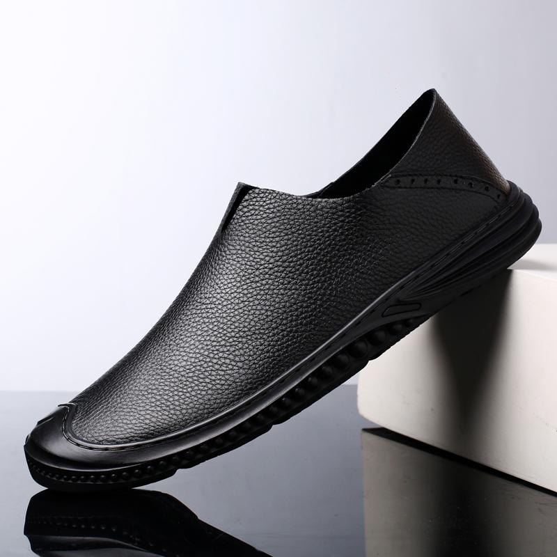 Genuine Leather Mens Slip On Footwear Lightweight Man Lazy Shoes Wedding Party Male Dress Shoes Breath Driving Loafers Moccasins