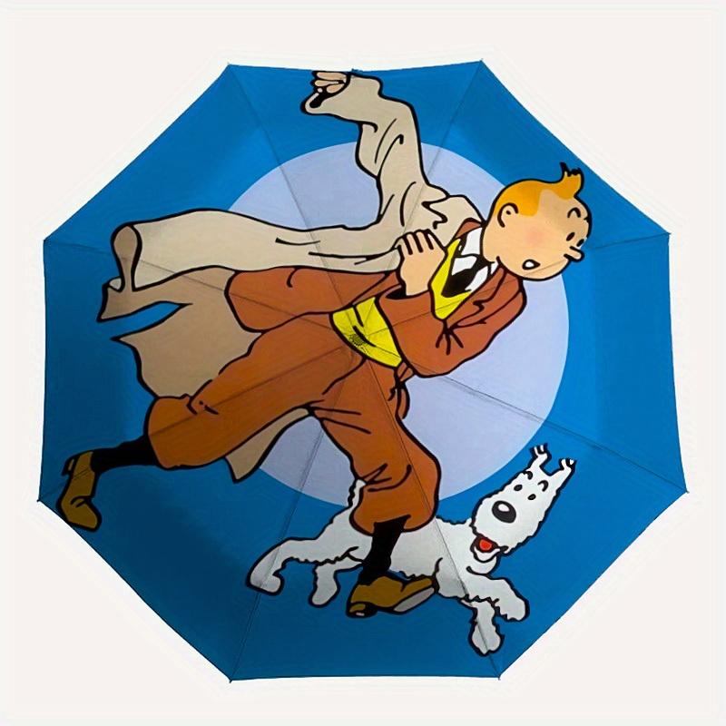

1pc Tintin Automatic Opening/closing Umbrella, Foldable Sunshade, Perfect Gift for Friends, Durable Handle yy250812092