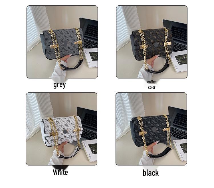 2025 European & American Retro Print Chain Shoulder Bag: New Light Luxury Women's Crossbody & Commuter Underarm Bag