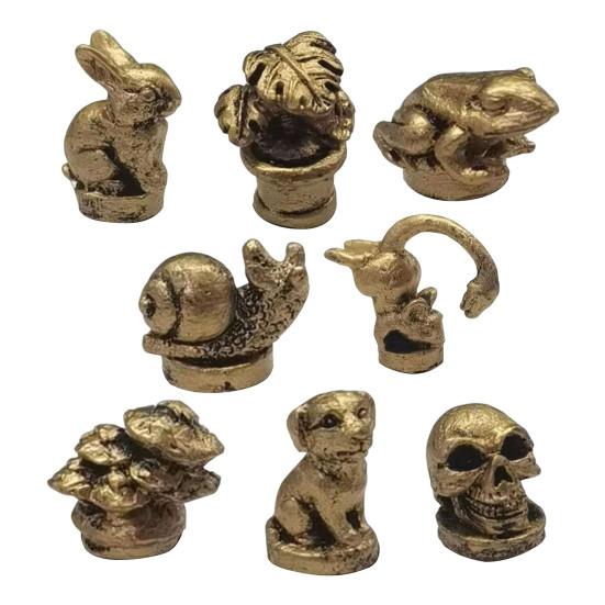 8PCS Hinge Decorative Ornaments Resin Miniature Figurines Hinge Toppers Retro Style Home Decorations for Cabinet Doors