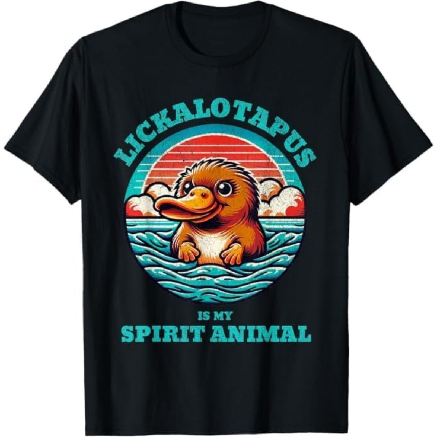 Funny Lickalottapus Spirit Animal Cute Platypus T-Shirt PNCAAPT Gift Sweatshirt Hoodie Longsleeve Tank Top Womens Mens Black S
