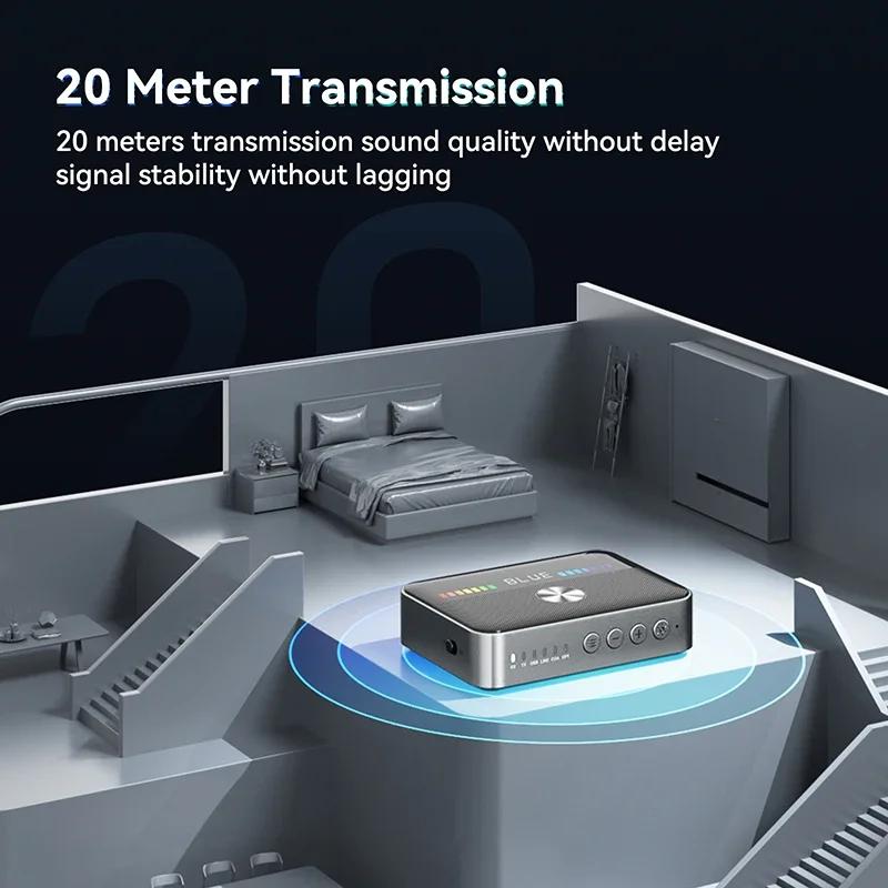 NFC Bluetooth 5.3 Audio Receiver Transmitter RGB Colorful Light USB 3.5MM AUX RCA Coaxial Optical DAC Converter Wireless Adapter