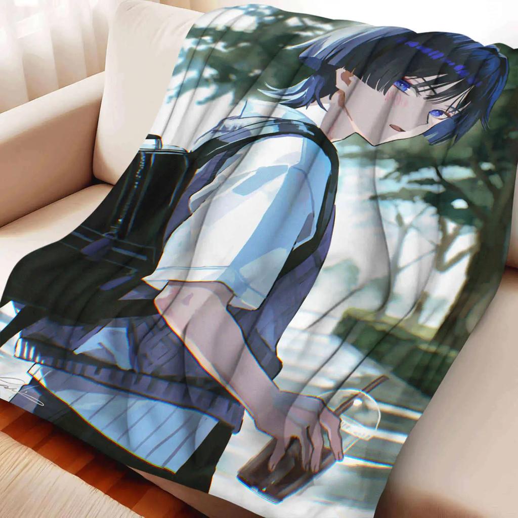 Genshin Impact Warm Flannel Throw Blanket for Home Decor Bedspread Trendy Street Style