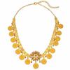 Indische Braut-Kopfkette Goldfarbene Legierung Strass Kristall Blume Münze Quaste Stirnband Kopfschmuck Damen Hochzeitsaccessoires