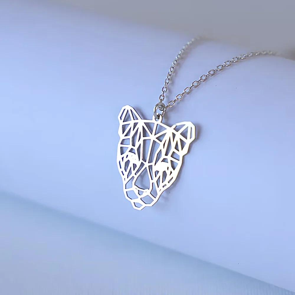 Punk Metal Leopardenkopf Halskette Hohl Design Tier Anhänger Halsketten Personalisierter Schmuck Geburtstagsgeschenke für Männer und Frauen