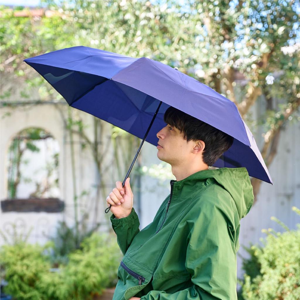 Folding Secret 97cm Urawaza Rain Easy Opening and Closing by Solid Highly UV Suitable for Sun and 55cm Easy Model Black 3-Second Umbrella, Trick,