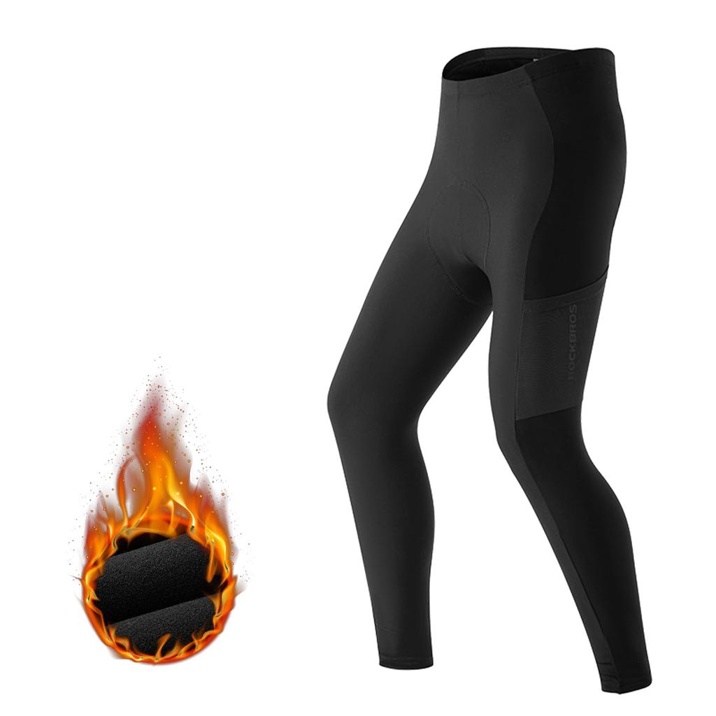 ROCKBROS Winter Cycling Warm and Warm Cycling Racer Cycling Bicycle Pants for Road Size 3XL Men's Pants, Fleece-Lined, Padded, Tights, Pants, Wear,
