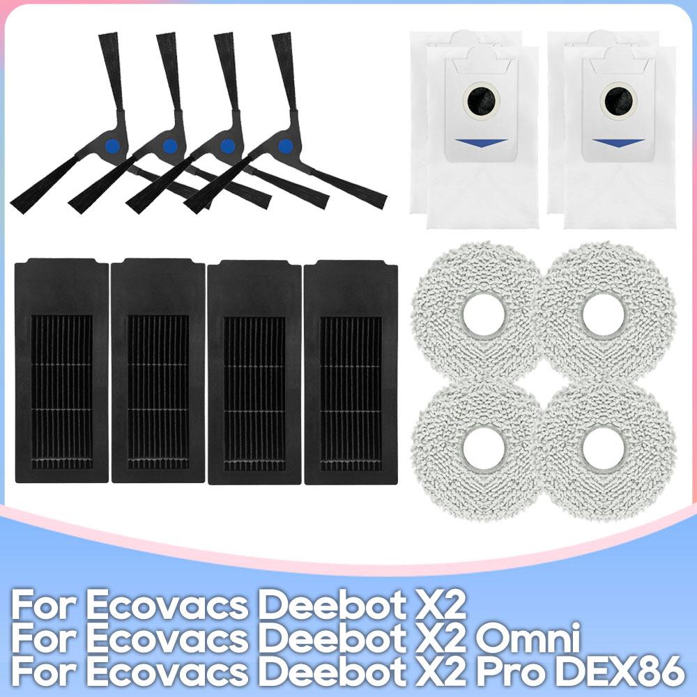 Passend für Ecovacs DEBOT X2 Omni /  X2 Pro / X2 Pro Omni / X2 Combo DEX86 Teile Hauptbürste Seitenbürste Filter Mopptuch Staubbeutel