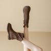 Slimming Round Boots, Women's Shoes, Retro Casual Boots, Versatile Mid-calf Boots