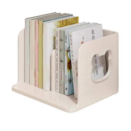 Cute Bookends Organizer for Desk Pastel Kids Book Holder Shelf with Multi-Compartment, Anti-Tip Base & Open Design, Study Decor for Textbooks