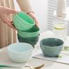 Set of 5 Gradient Macaron-Colored Wavy Ceramic Bowls - Household Soup Bowls and Rice Bowls, High-End Tableware Gift Box Set
