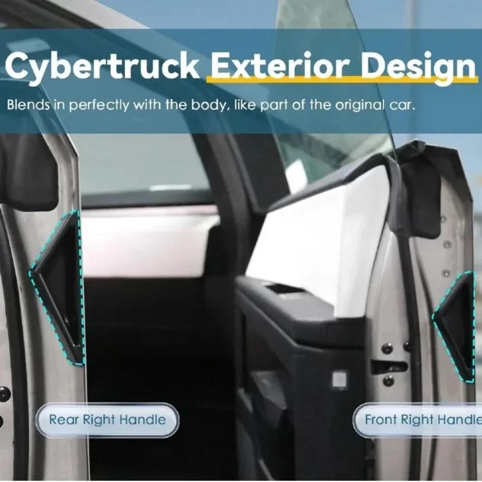 For Tesla Cybertruck 2025-2025 Hidden Silicone Door Handle Protectors - Anti-Fingerprint + Door Closer Function Car Accessories