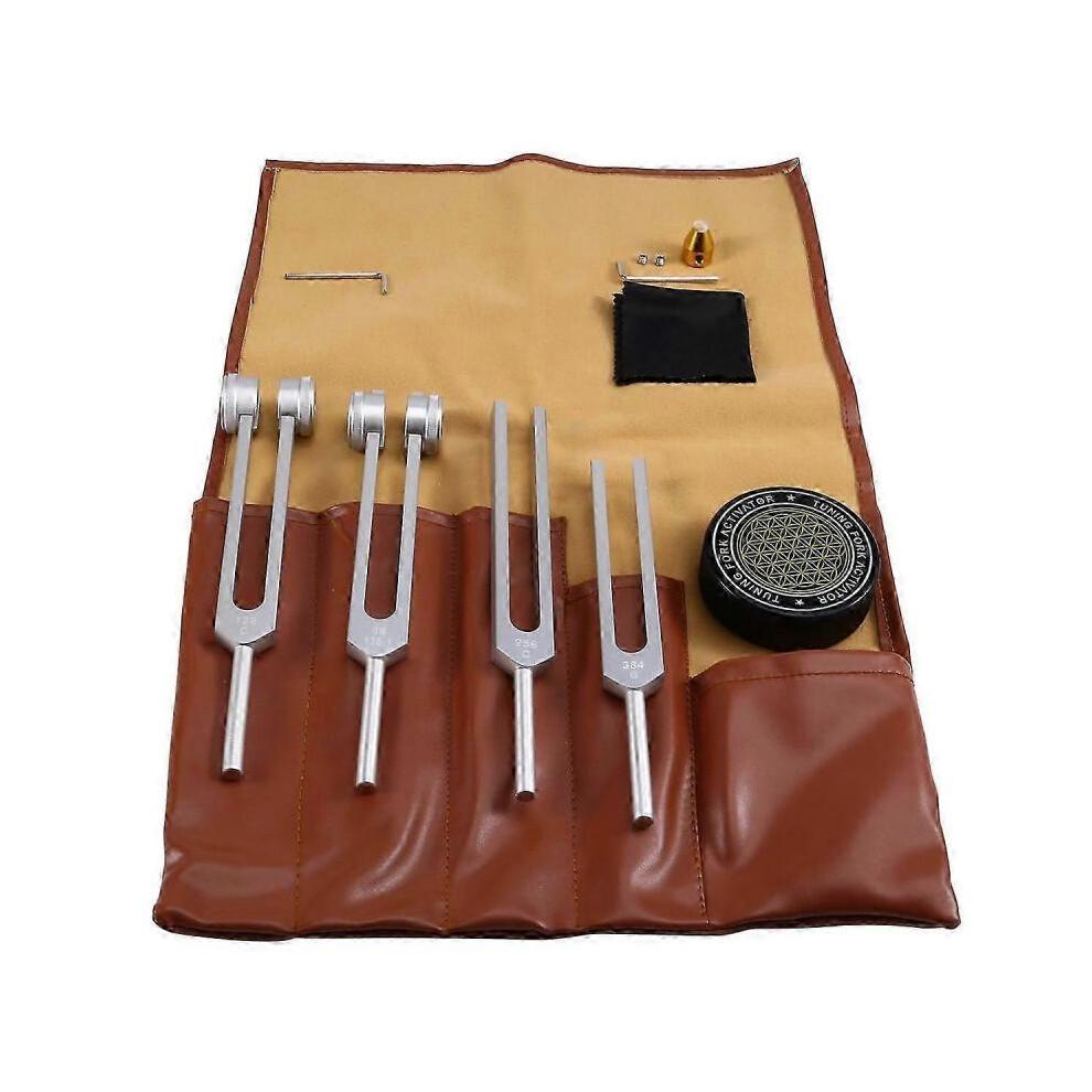 Tuning Forks for Healing Set 128Hz, 136.1Hz, 256Hz, 384Hz and Activator for Healing , Sound Therapy , Keep Body B